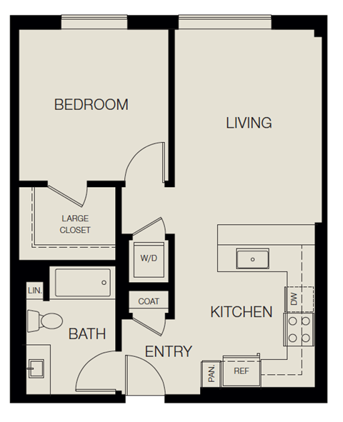 Realm 2D 1 bedroom layout